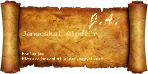 Janecskai Alpár névjegykártya